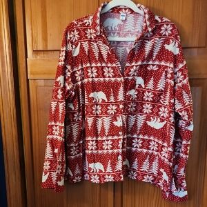 Old Navy Red and White Pajama Top